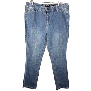 NEW Susan Graver Women’s Blue Denim Jeans Size 18W Stretch Slim Fit Casual Basic